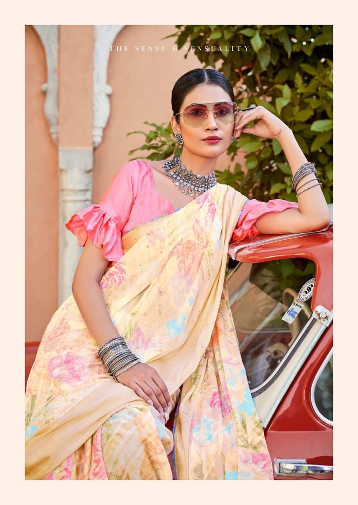 Kashvi Tanvi Fancy Chiffon Printed Ethnic Wear Designer Saree Collection
